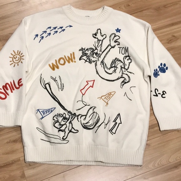Tom and Jerry adult pullover sweater by Peacebird - Picture 1 of 6